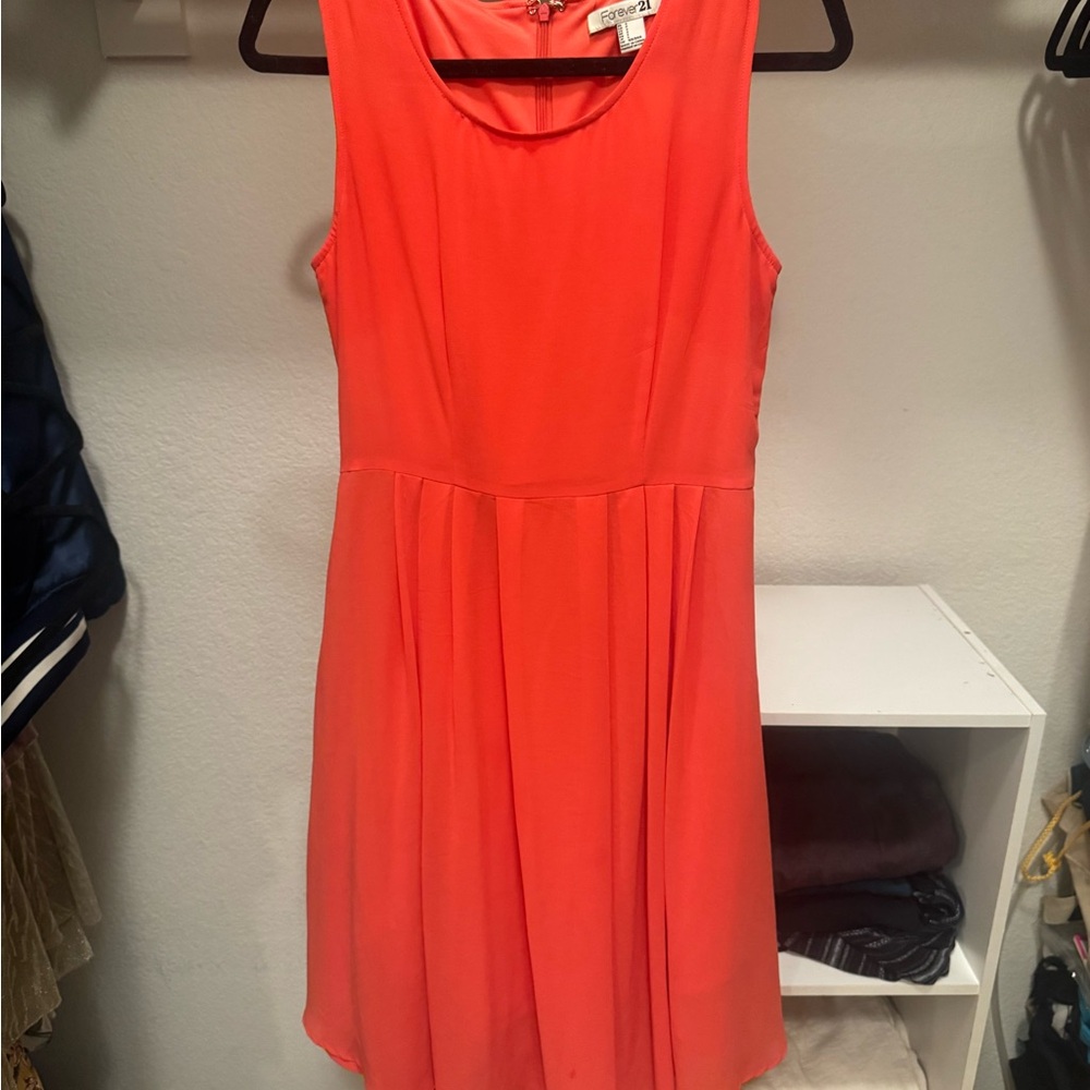 Forever 21 Vibrant Orange Coral Mini Dress